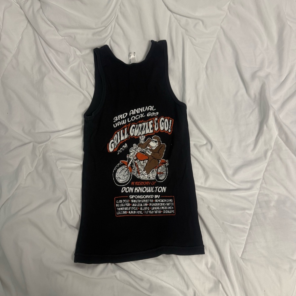 motorcycle graphic tank top medium american apparel